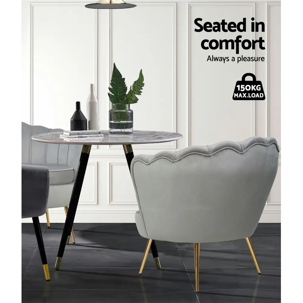 Artiss Armchair Velvet  Grey Callista