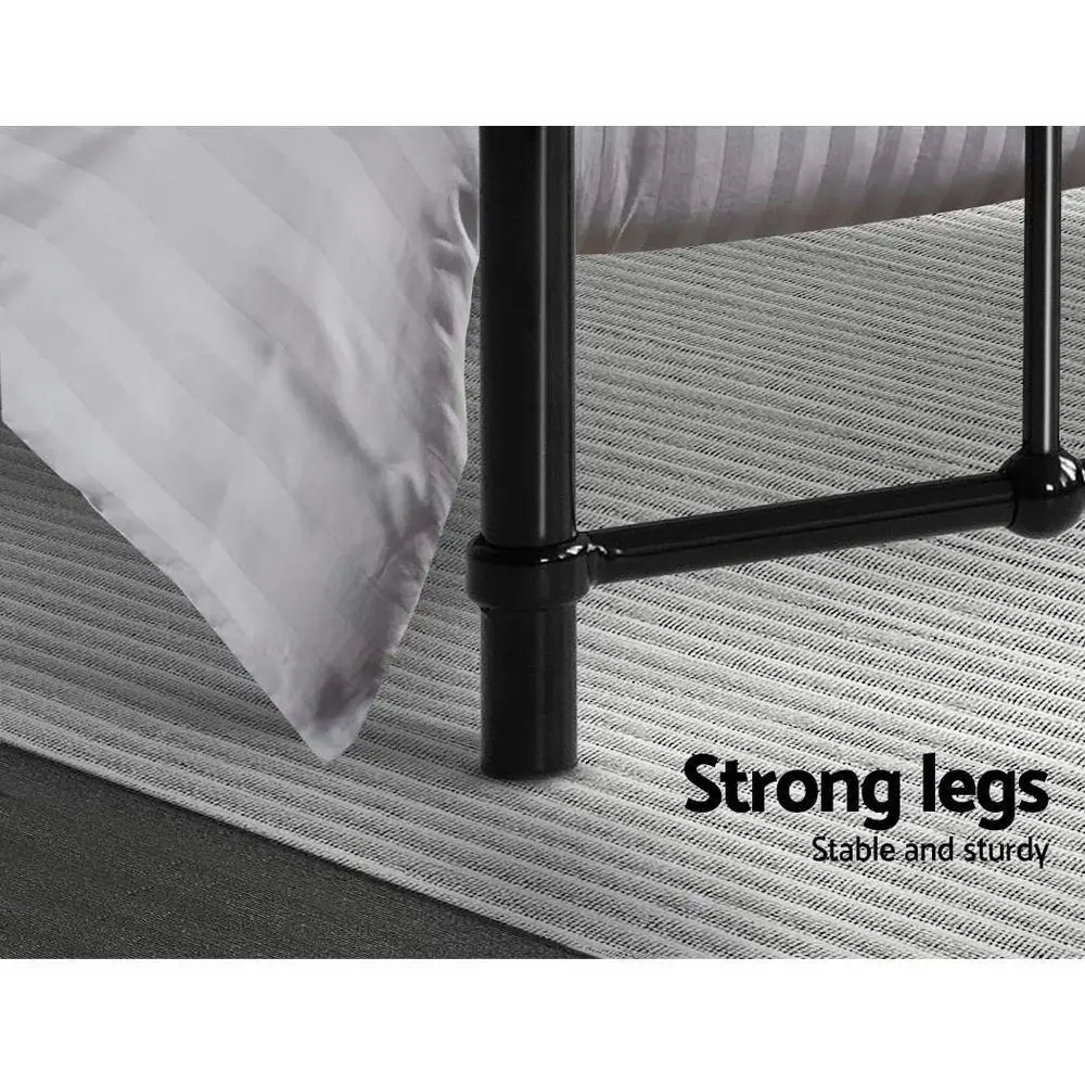 Artiss Bed Frame Metal Frames LEO - Queen (Black)