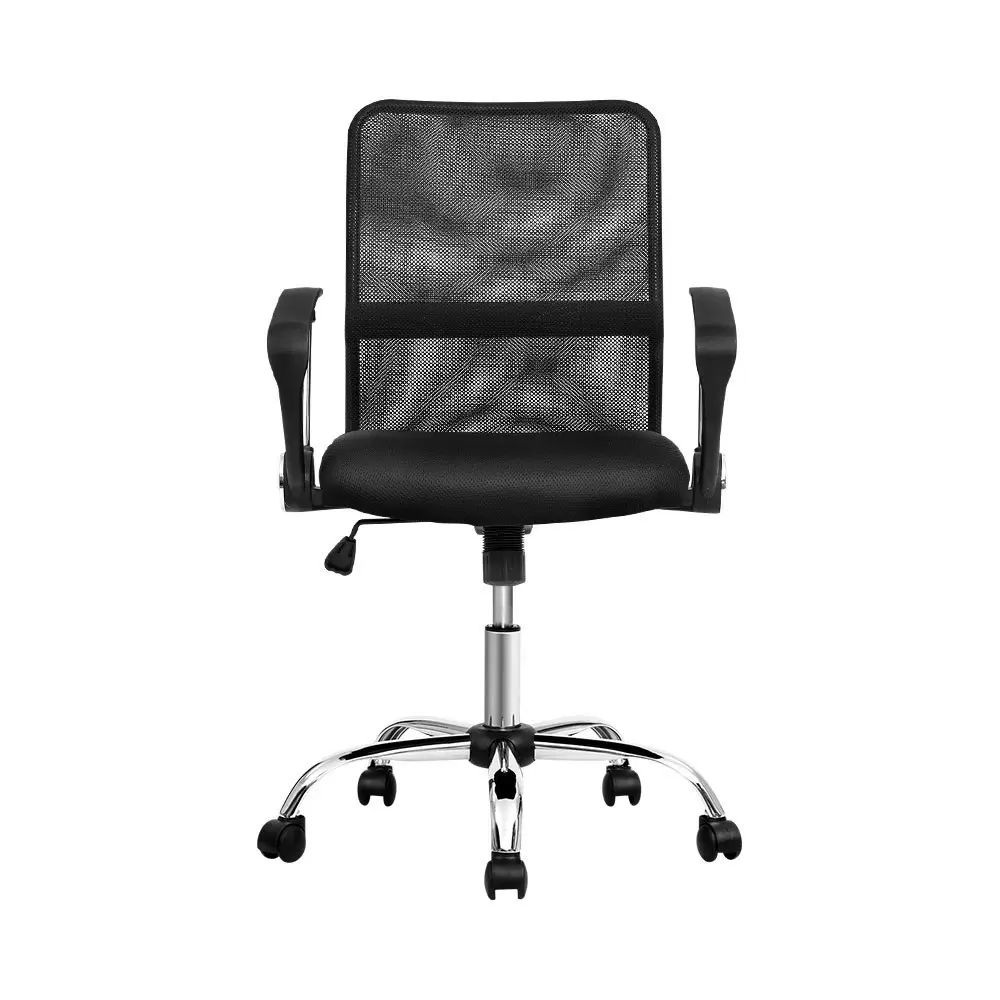 Artiss Mesh Office Chair Mid Back Black