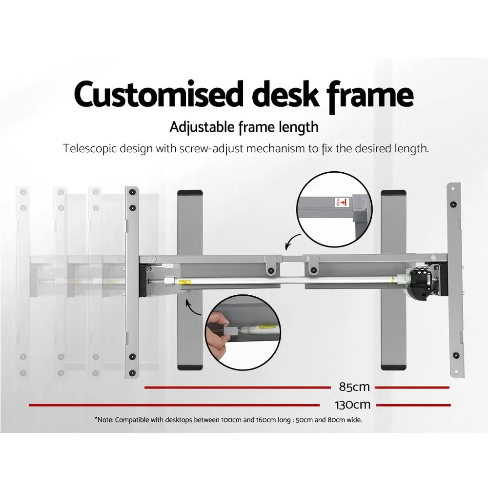 Artiss Standing Desk Frame Only Motorised Grey