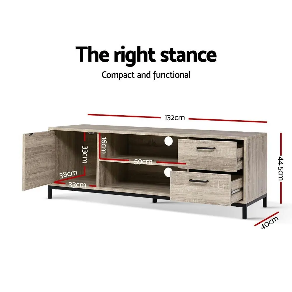 Artiss TV Cabinet Entertainment Unit 132cm Pine Tania