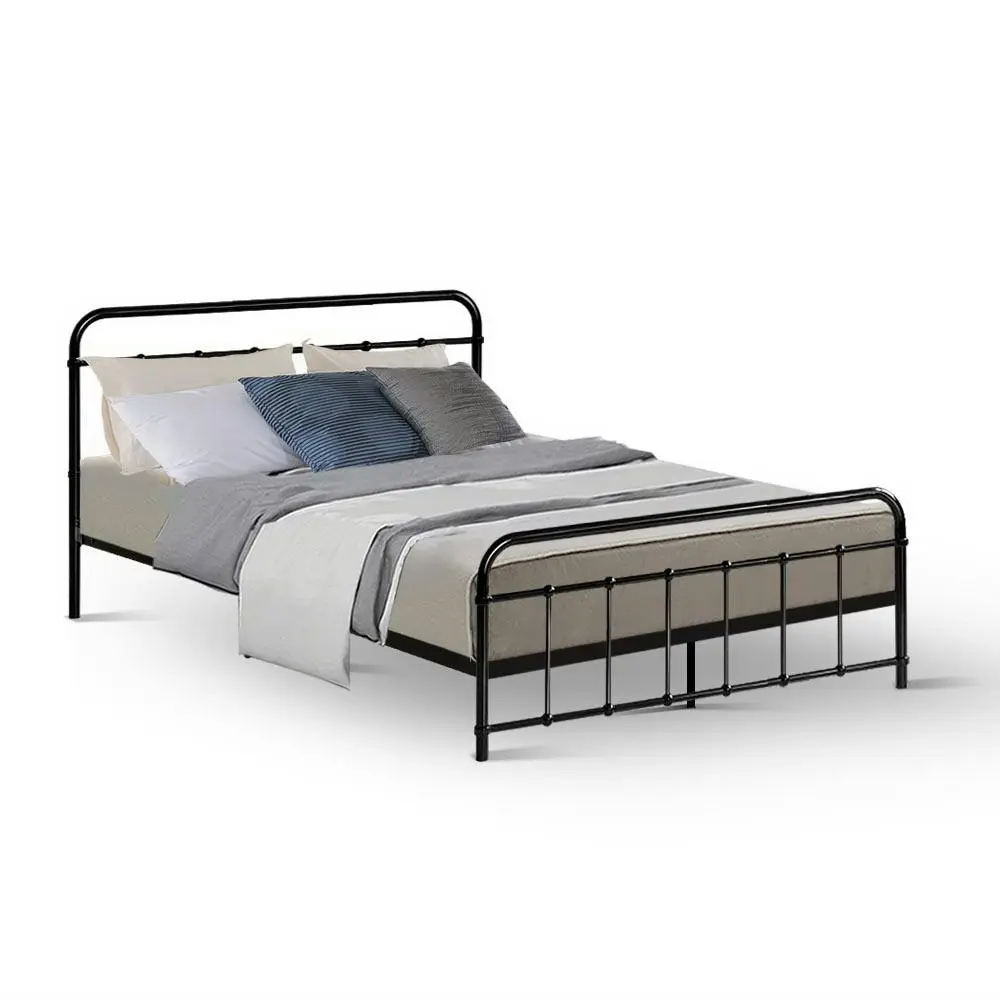 Artiss Bed Frame Metal Frames LEO - Double (Black)