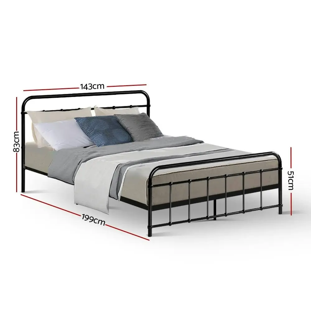 Artiss Bed Frame Metal Frames LEO - Double (Black)