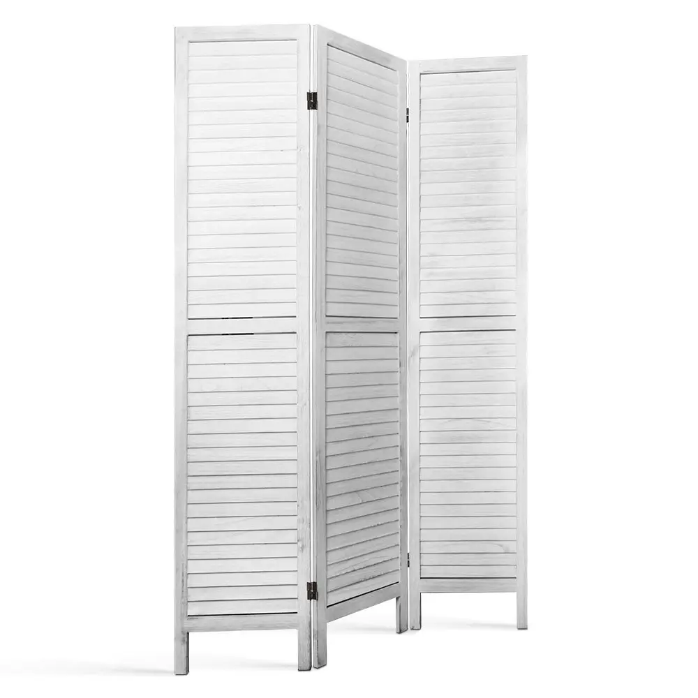 Artiss 3 Panel Room Divider Screen 120x170cm Louver White