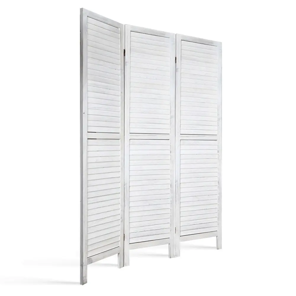 Artiss 3 Panel Room Divider Screen 120x170cm Louver White