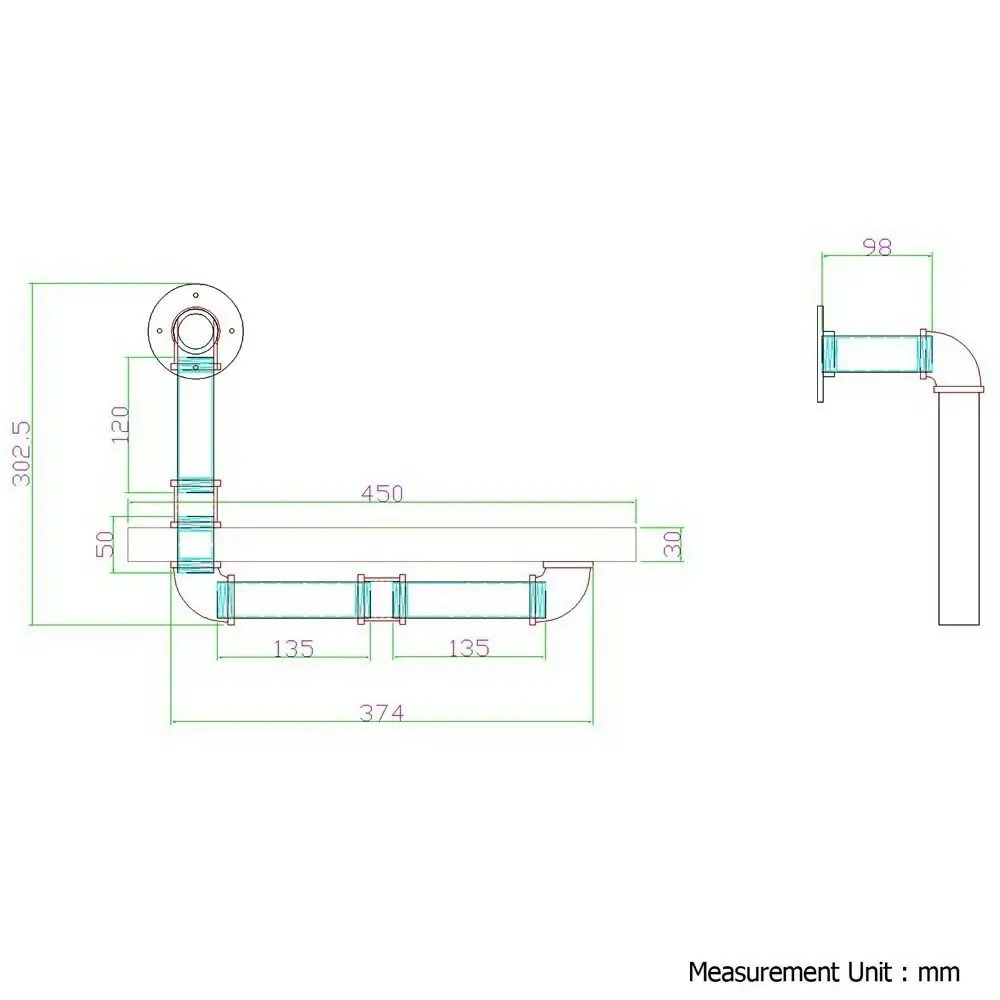 Artiss Floating DIY Pipe Shelf Set of 2 - IVOR