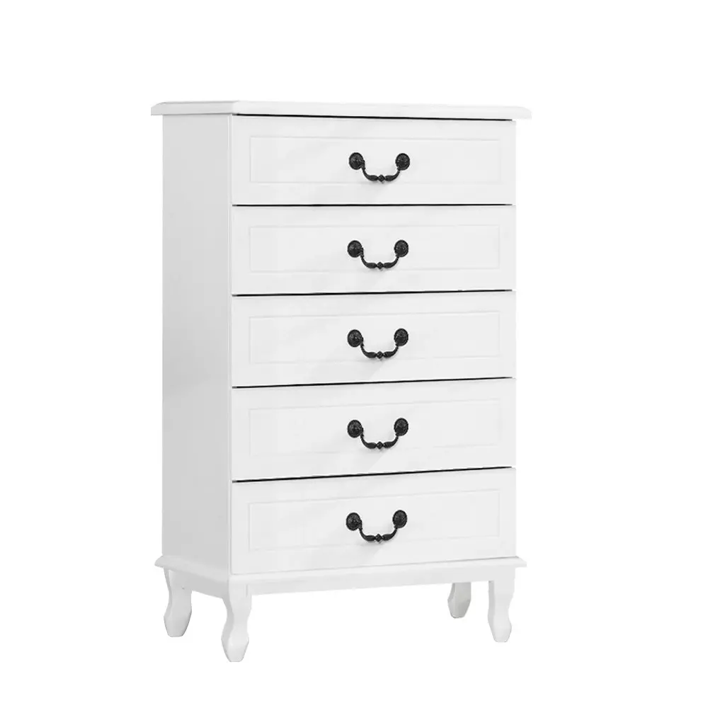 Artiss 5 Chest of Drawers  - KUBI White