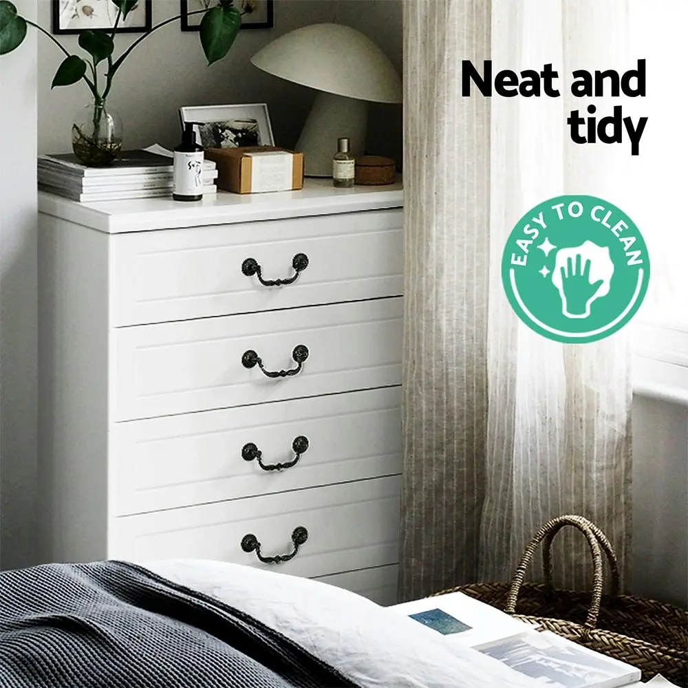 Artiss 5 Chest of Drawers  - KUBI White