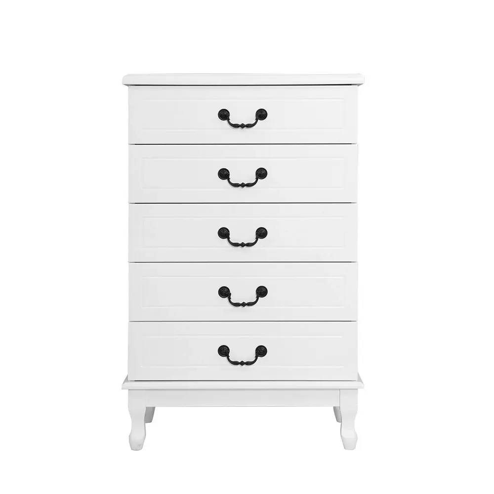 Artiss 5 Chest of Drawers  - KUBI White