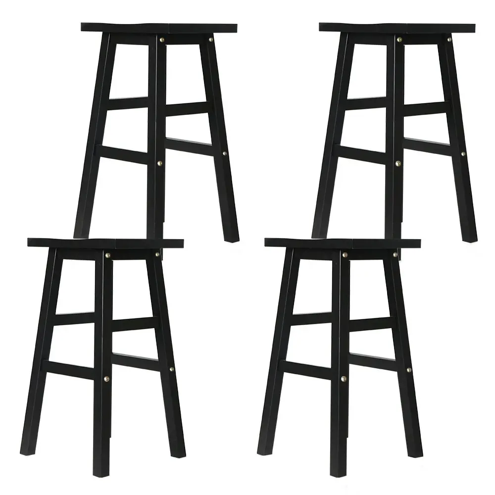 Artiss 4x Bar Stools Kitchen Chairs Wooden Black