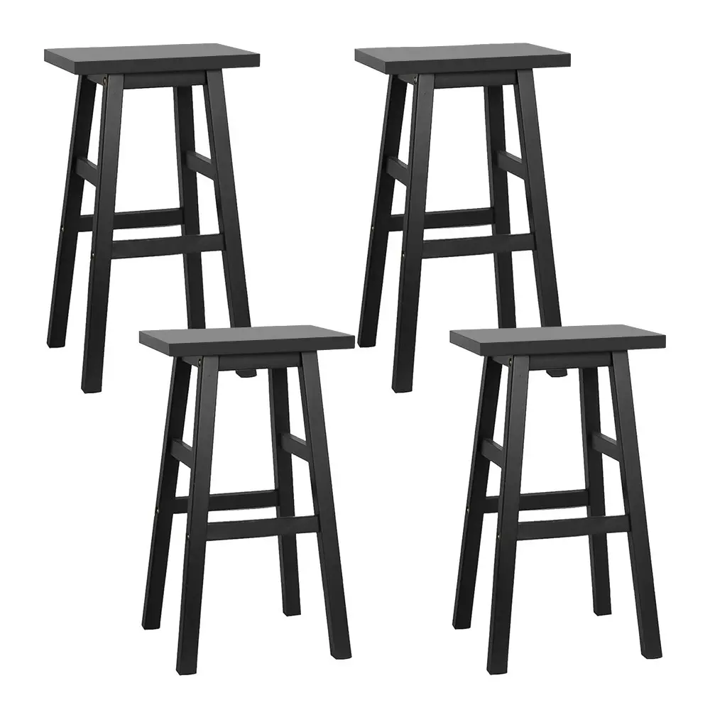 Artiss 4x Bar Stools Kitchen Chairs Wooden Black