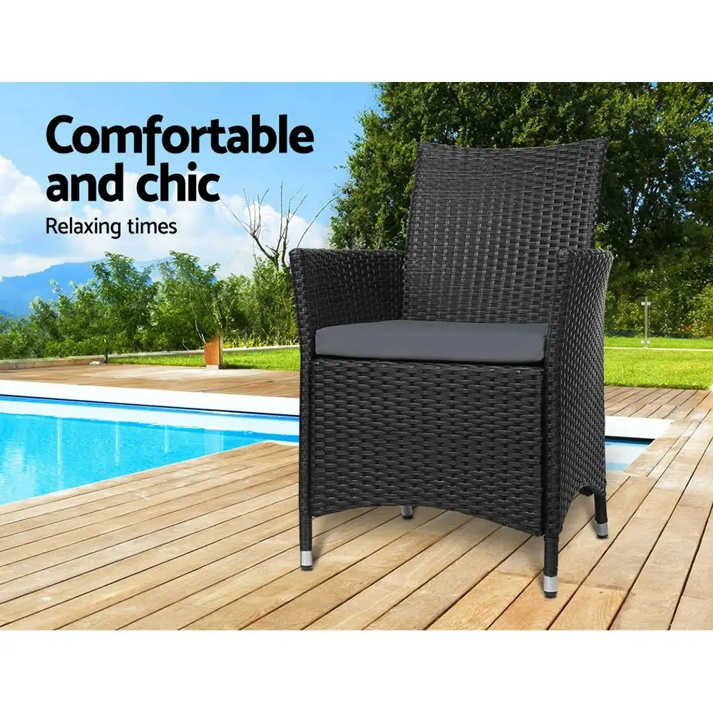 Gardeon Outdoor Dining Chairs Patio Furniture Wicker Garden Cushion Idris 2PC