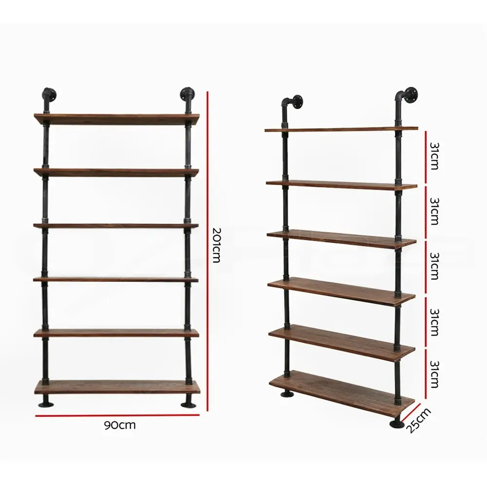 Artiss Floating DIY Pipe Shelf 6 Tiers - IRA