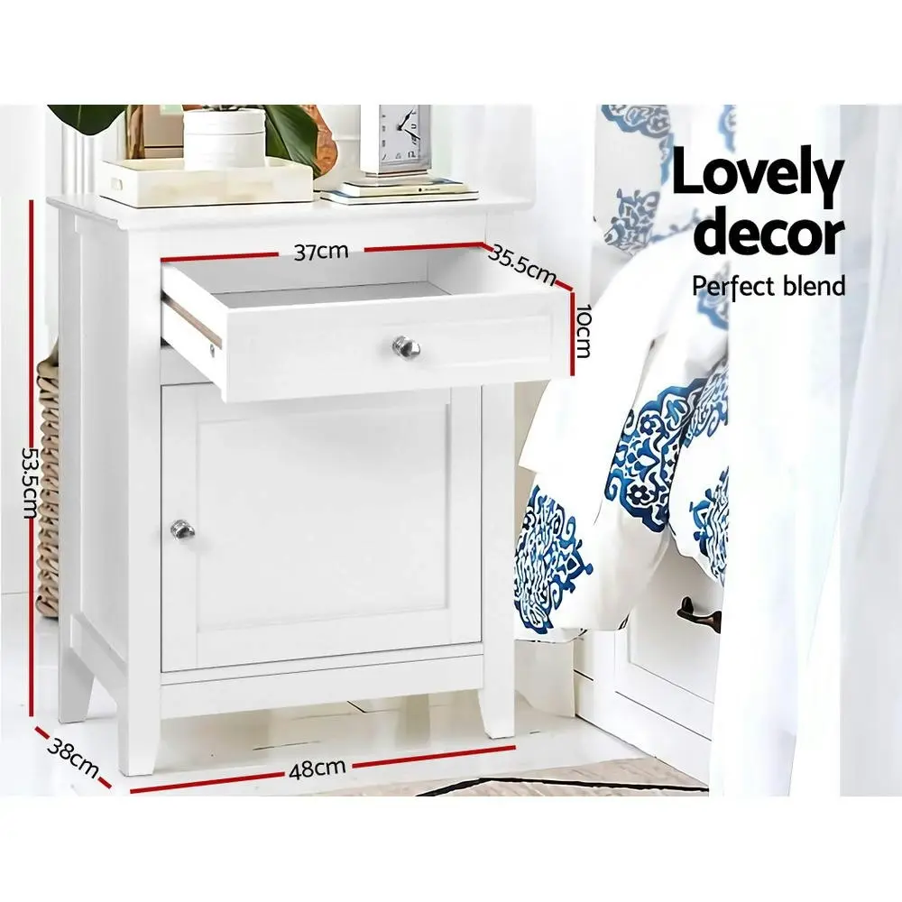 Artiss Bedside Tables Side Table Drawers Nightstand White