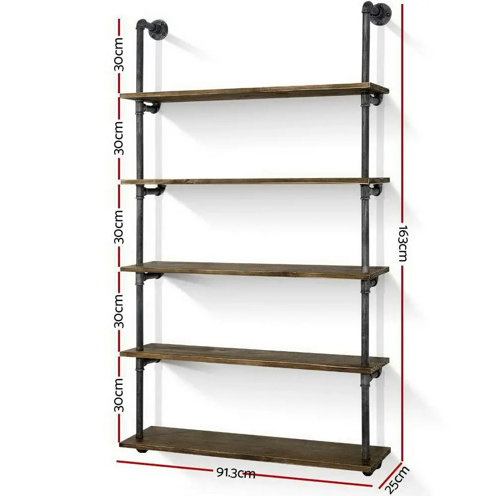 Artiss Floating DIY Pipe Shelf 5 Tiers - ISSA