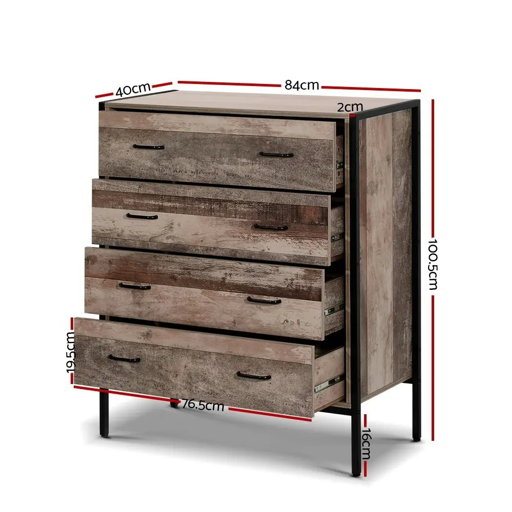 Artiss 4 Chest of Drawers  - BARNLY