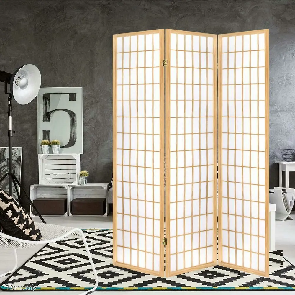 Artiss 3 Panel Room Divider Screen 131x179cm Natural