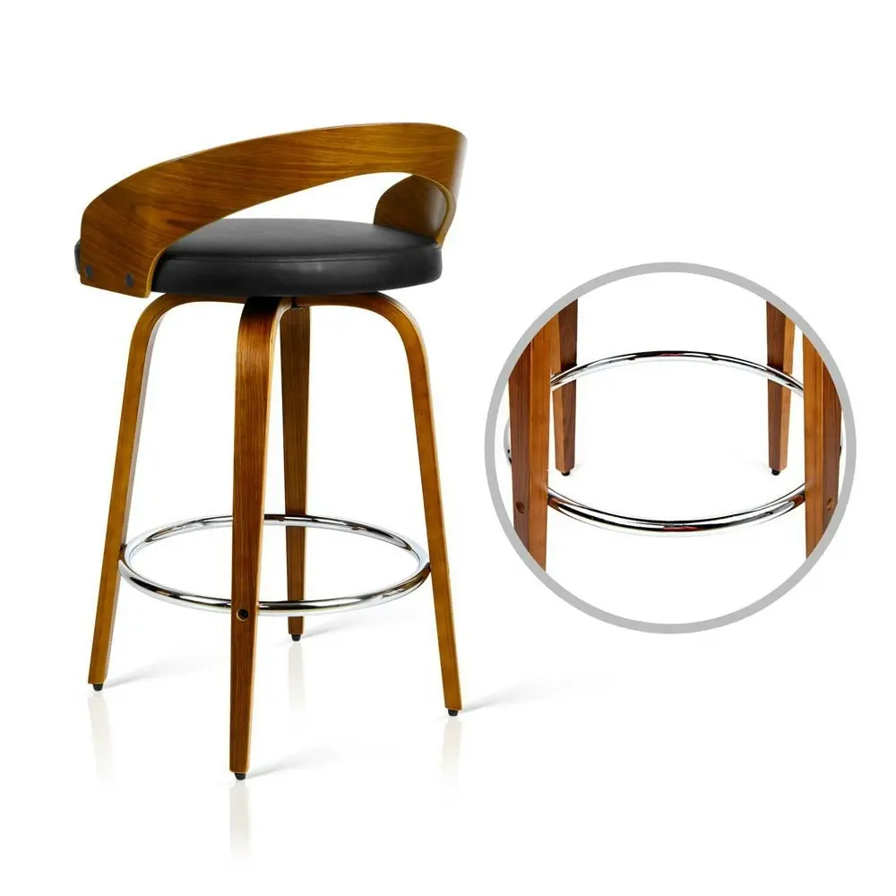 Artiss 2x Bar Stools Swivel Seat Curving Backrest