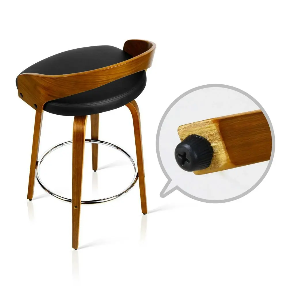 Artiss 2x Bar Stools Swivel Seat Curving Backrest