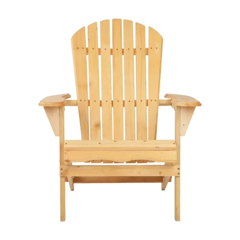 Gardeon Adirondack Outdoor Wooden Chair Patio Furniture Garden Natural