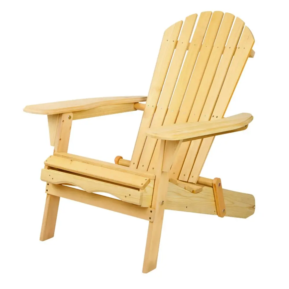 Gardeon Adirondack Outdoor Wooden Chair Patio Furniture Garden Natural