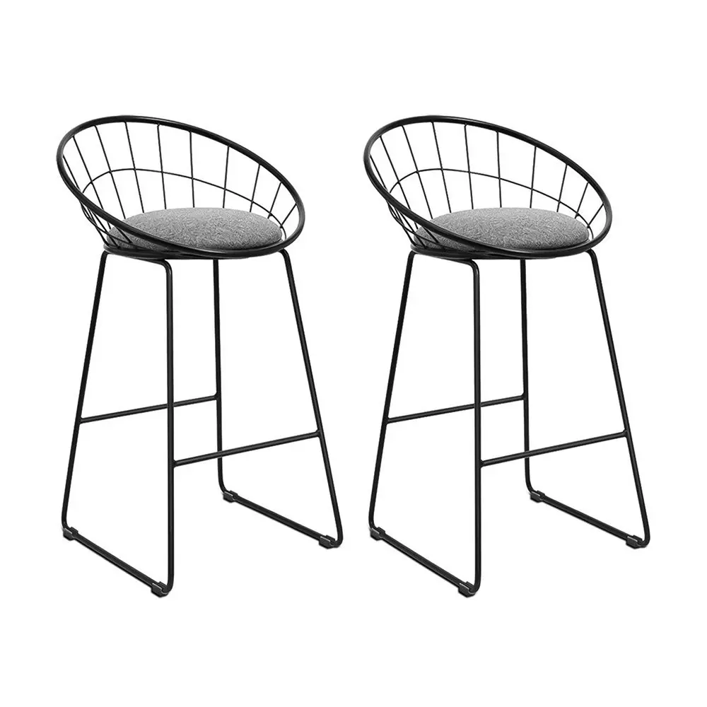 Artiss 2x Bar Stools Padded Seat Metal