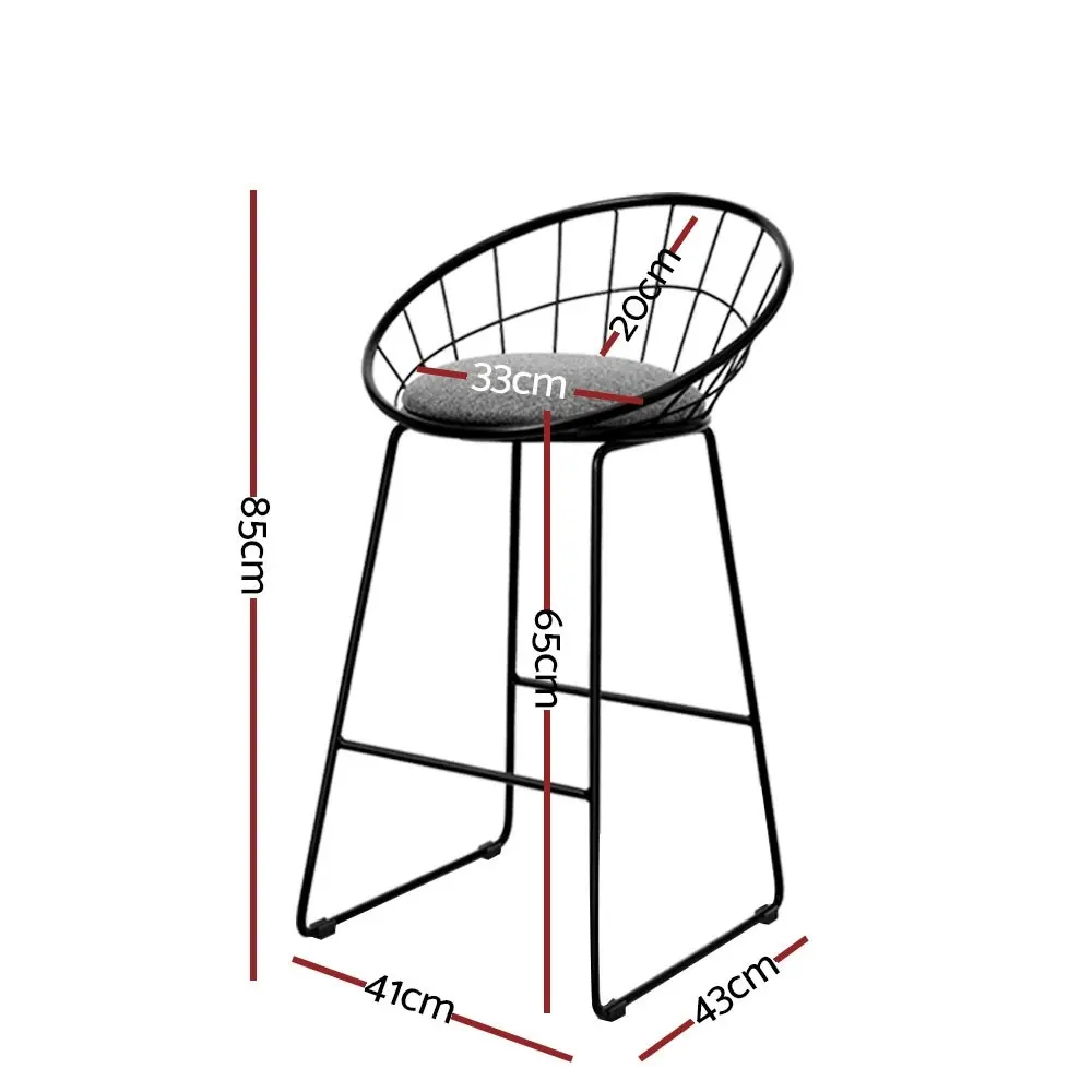 Artiss 4x Bar Stools Padded Seat Metal