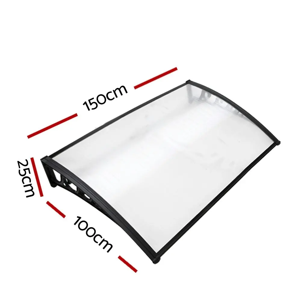 Instahut Window Door Awning? 1mx1.5m Transparent Hollow Sheet Plastic Frame