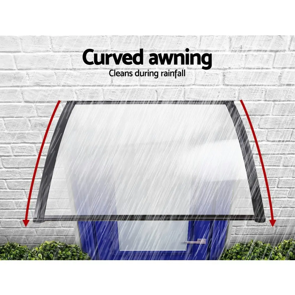 Instahut Window Door Awning? 1mx1.5m Transparent Hollow Sheet Plastic Frame