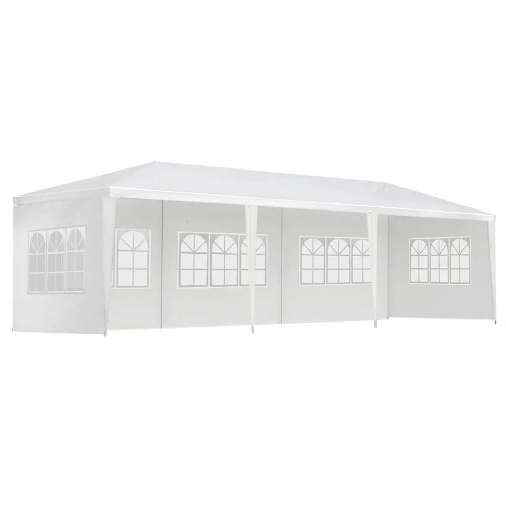 Instahut Gazebo 3x9m Marquee Wedding Party Tent Outdoor Camping Side Wall Canopy 5 Panel White