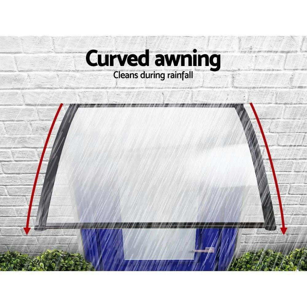 Instahut Window Door Awning? 1mx2.4m Transparent Hollow Sheet Plastic Frame