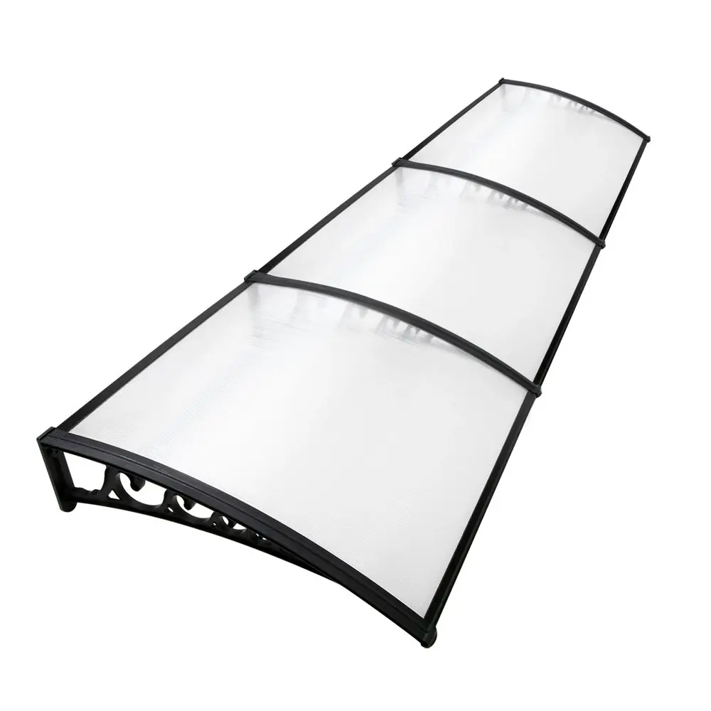 Instahut Window Door Awning? 1mx3m Transparent Hollow Sheet Plastic Frame