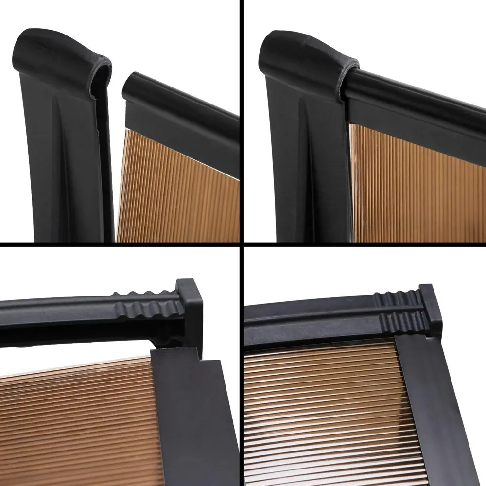 Instahut Window Door Awning? 1mx3m Brown Hollow Sheet Plastic Frame