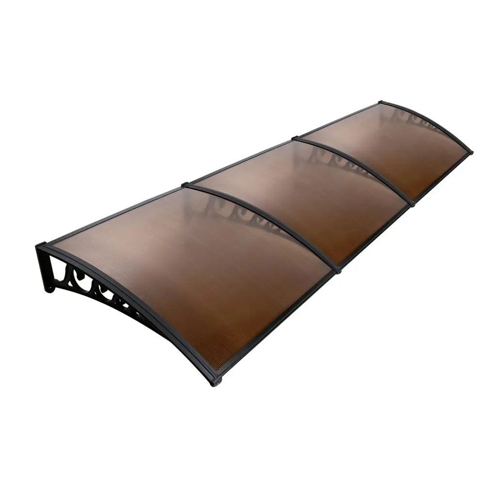 Instahut Window Door Awning? 1mx3m Brown Hollow Sheet Plastic Frame