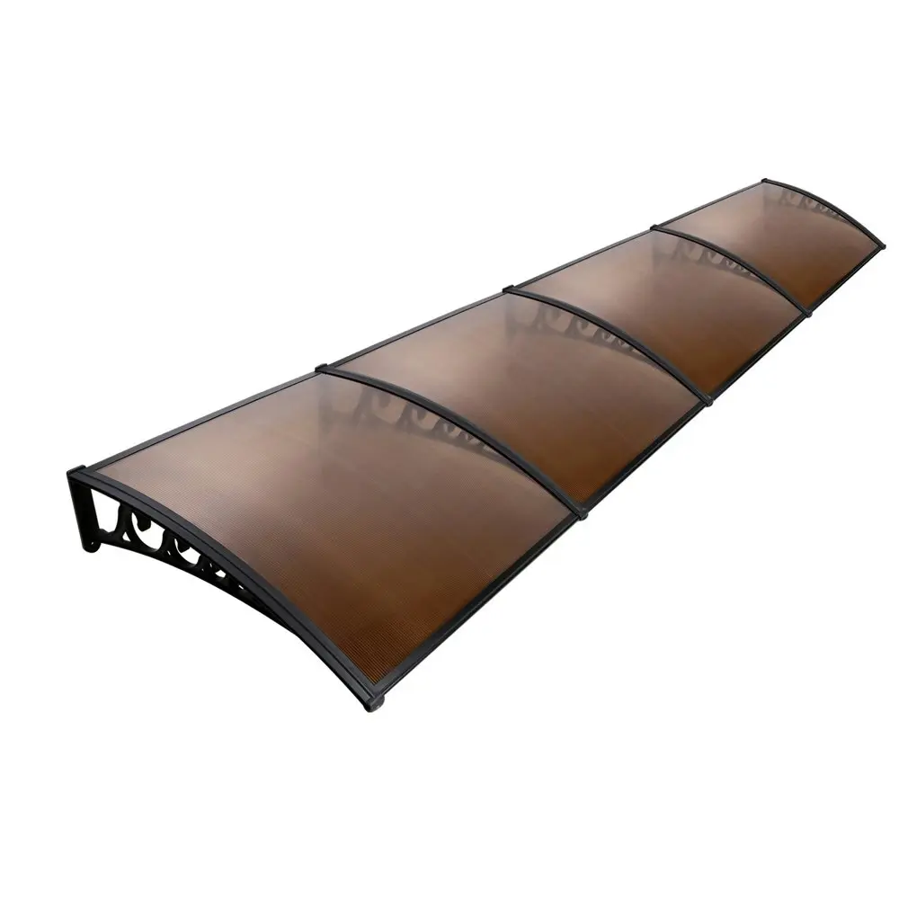 Instahut Window Door Awning? 1mx4m Brown Hollow Sheet Plastic Frame