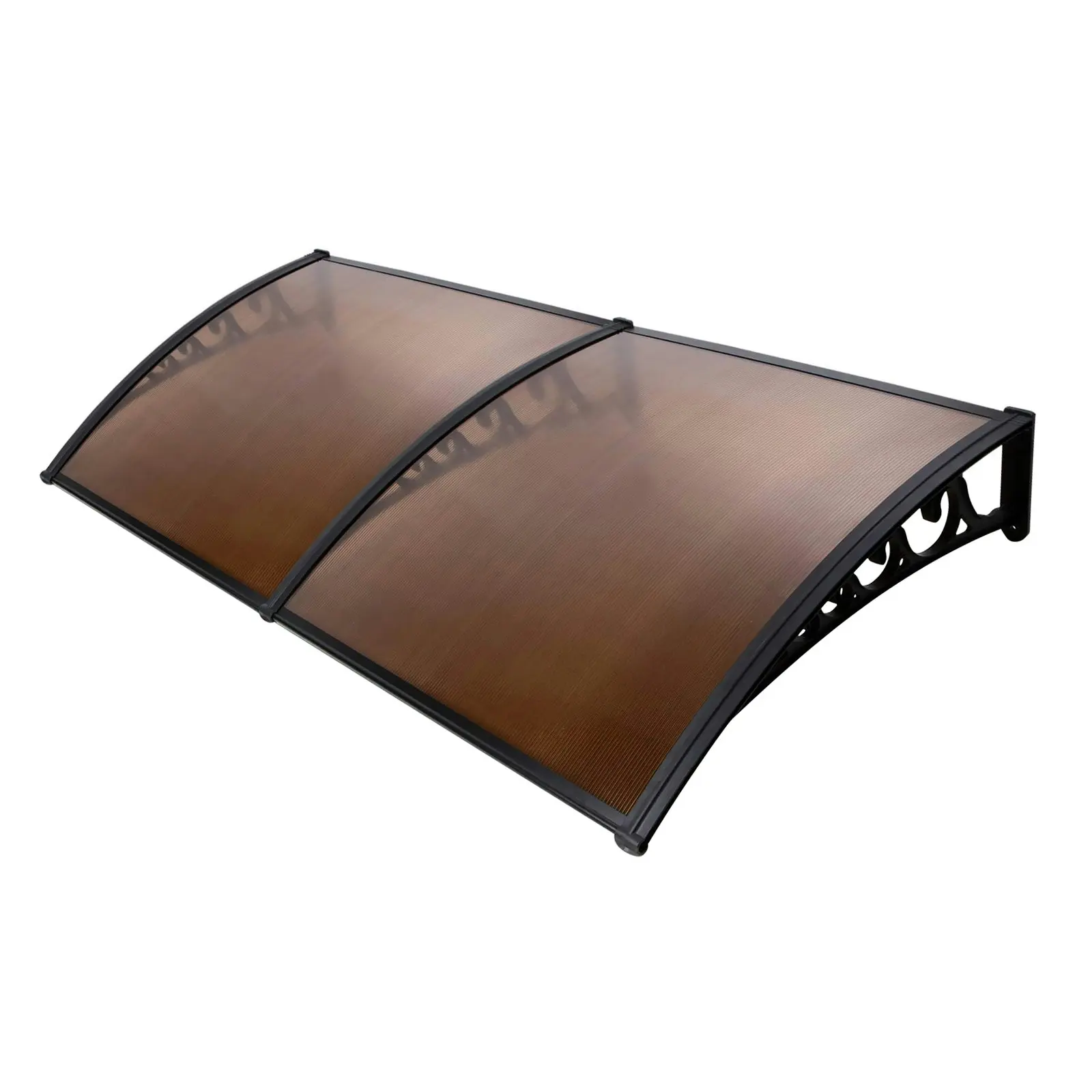 Instahut Window Door Awning? 1mx2.4m Brown Hollow Sheet Plastic Frame