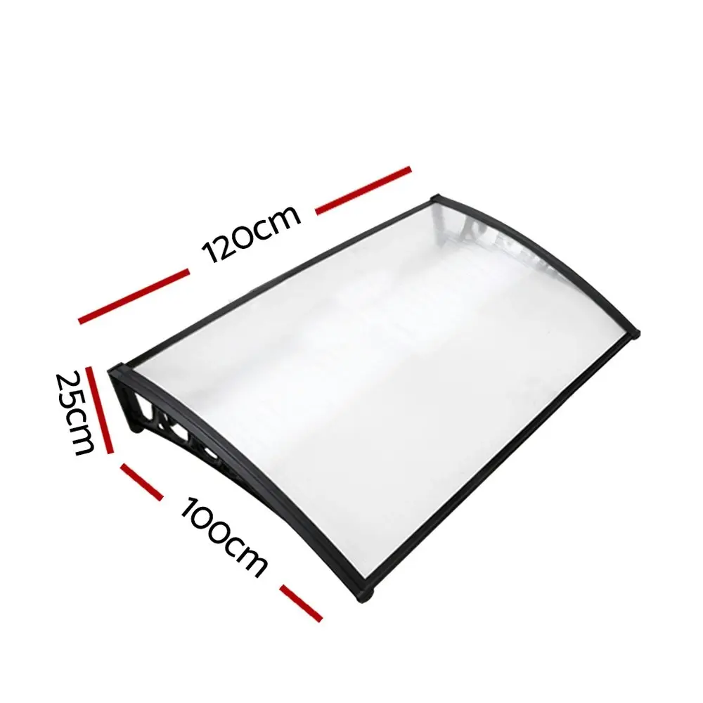 Instahut Window Door Awning? 1mx1.2m Transparent Hollow Sheet Plastic Frame