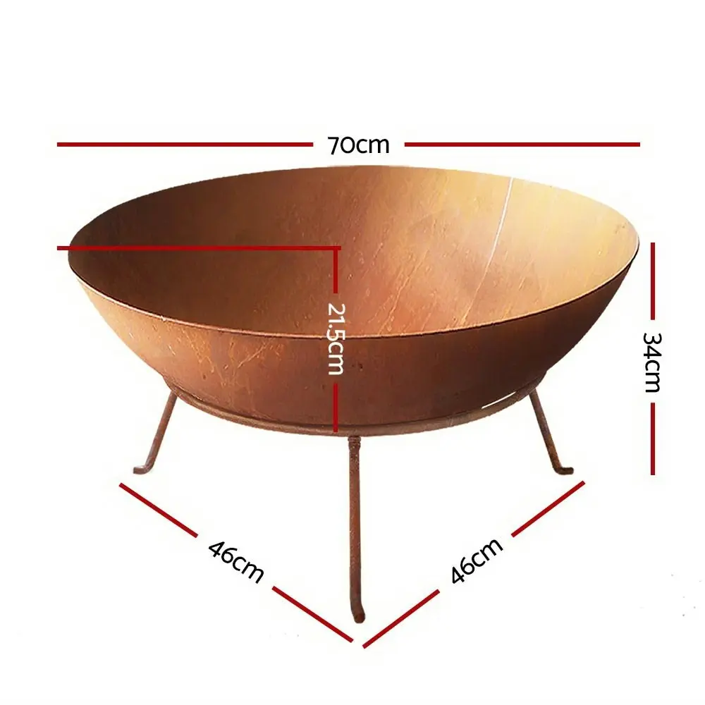 Grillz Fire Pit Cast Iron Rustic 70cm