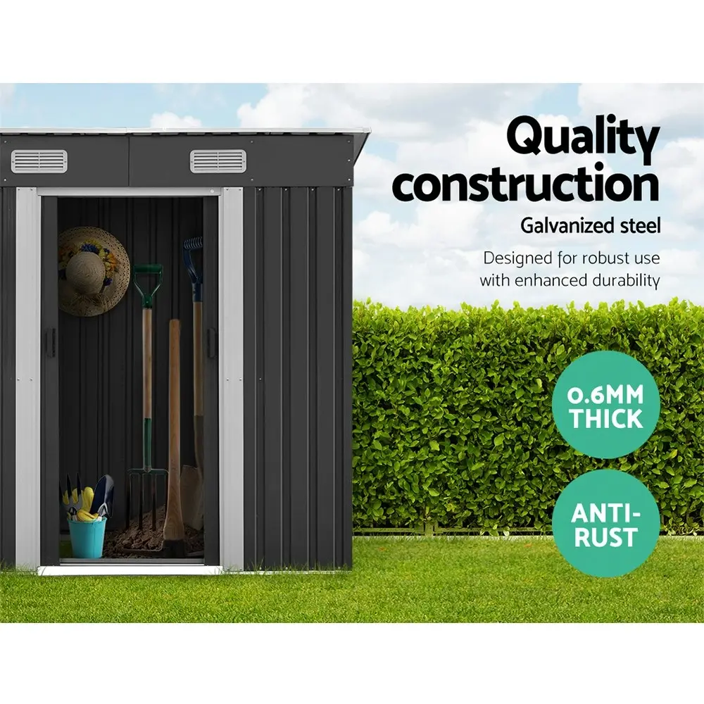 Giantz Garden Shed 1.94x1.21M w/Metal Base Sheds Outdoor Storage Tool Steel House Sliding Door