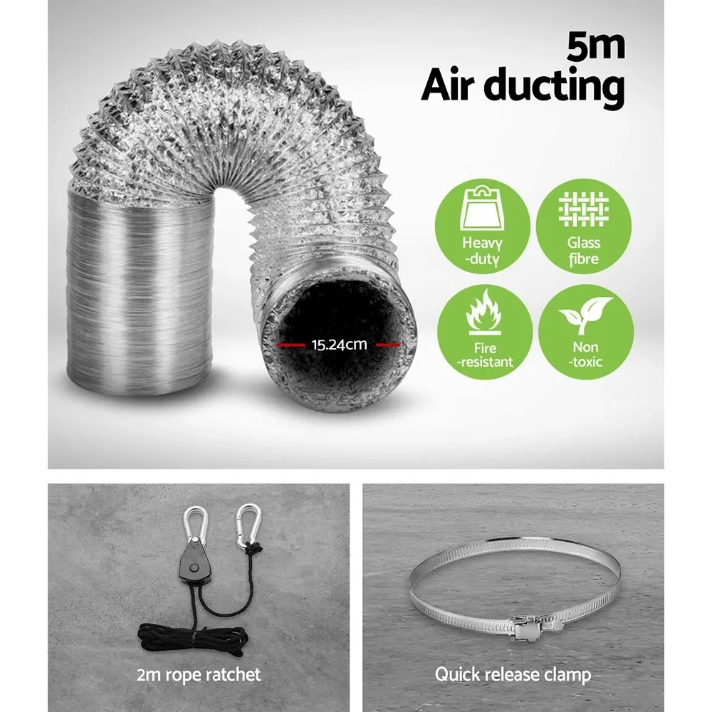 Greenfingers 6"Ventilation Kit Fan Grow Tent Kit Carbon Filter Duct Speed Controlled