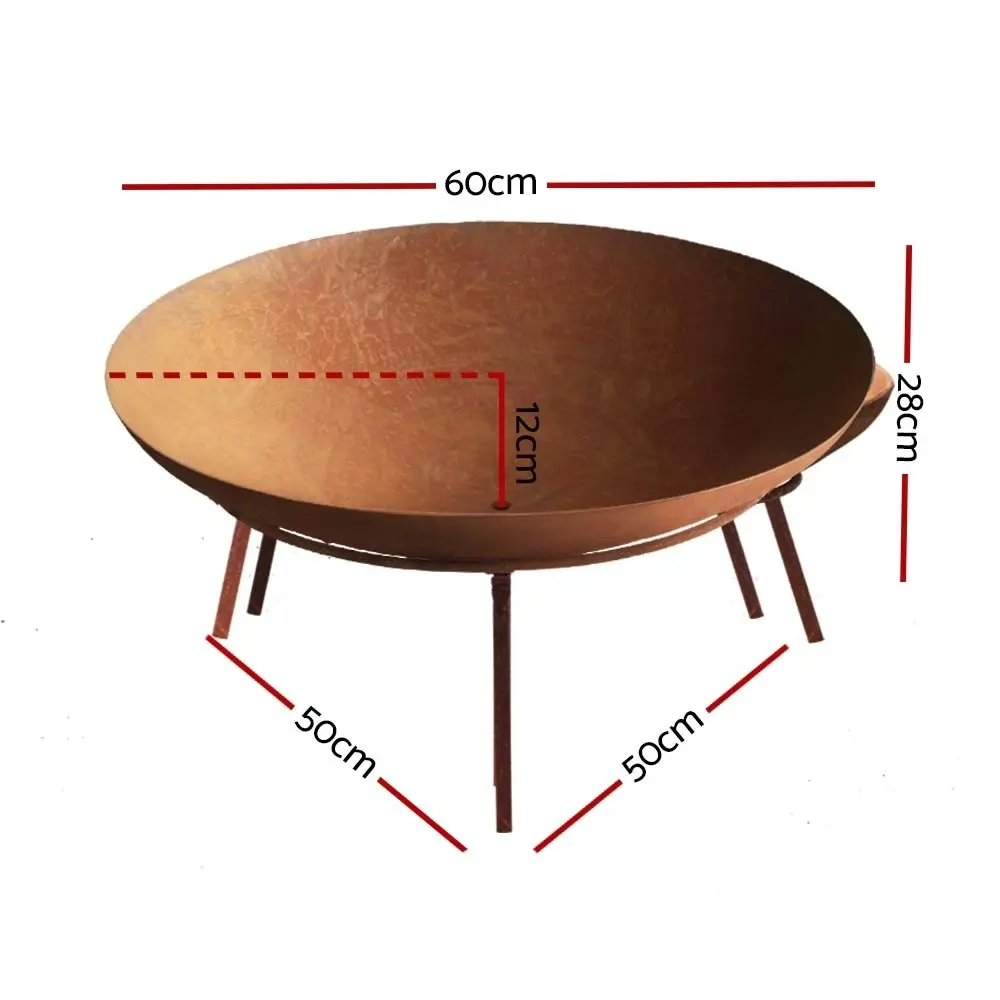 Grillz Fire Pit Cast Iron Rustic 60cm