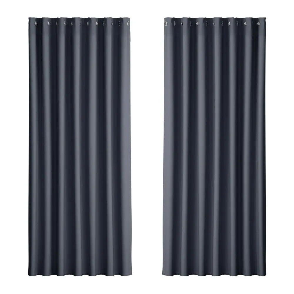 Artiss 2X Blockout Curtains Eyelet 240x230cm Charcoal