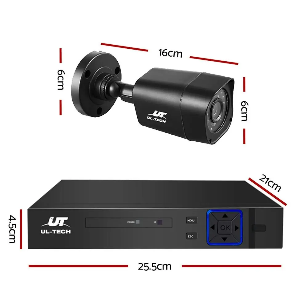 UL-tech CCTV Security System 4CH DVR 4 Cameras 1080p Outdoor Home