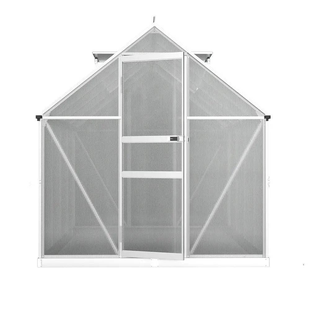 Greenfingers Greenhouse 2.42x1.9x1.95M Aluminium Polycarbonate Green House Garden Shed