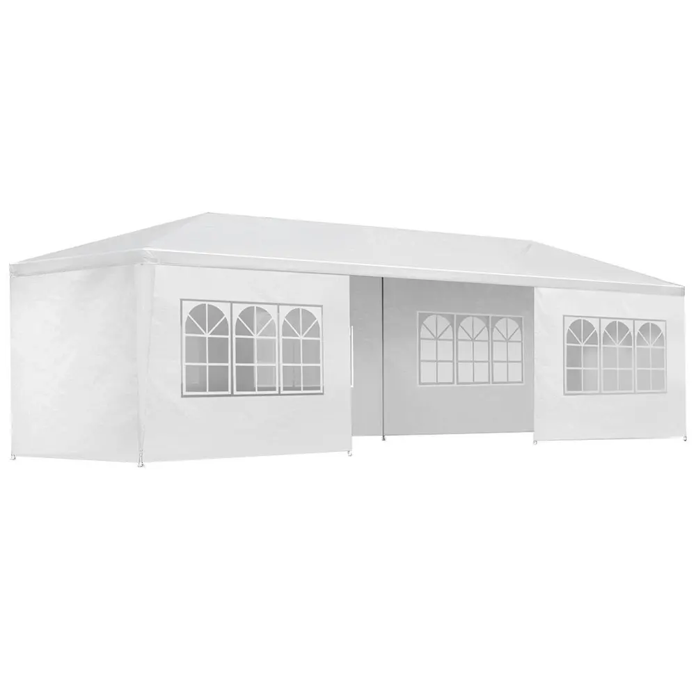 Instahut Gazebo 3x9m Marquee Wedding Party Tent Outdoor Camping Side Wall Canopy 8 Panel White