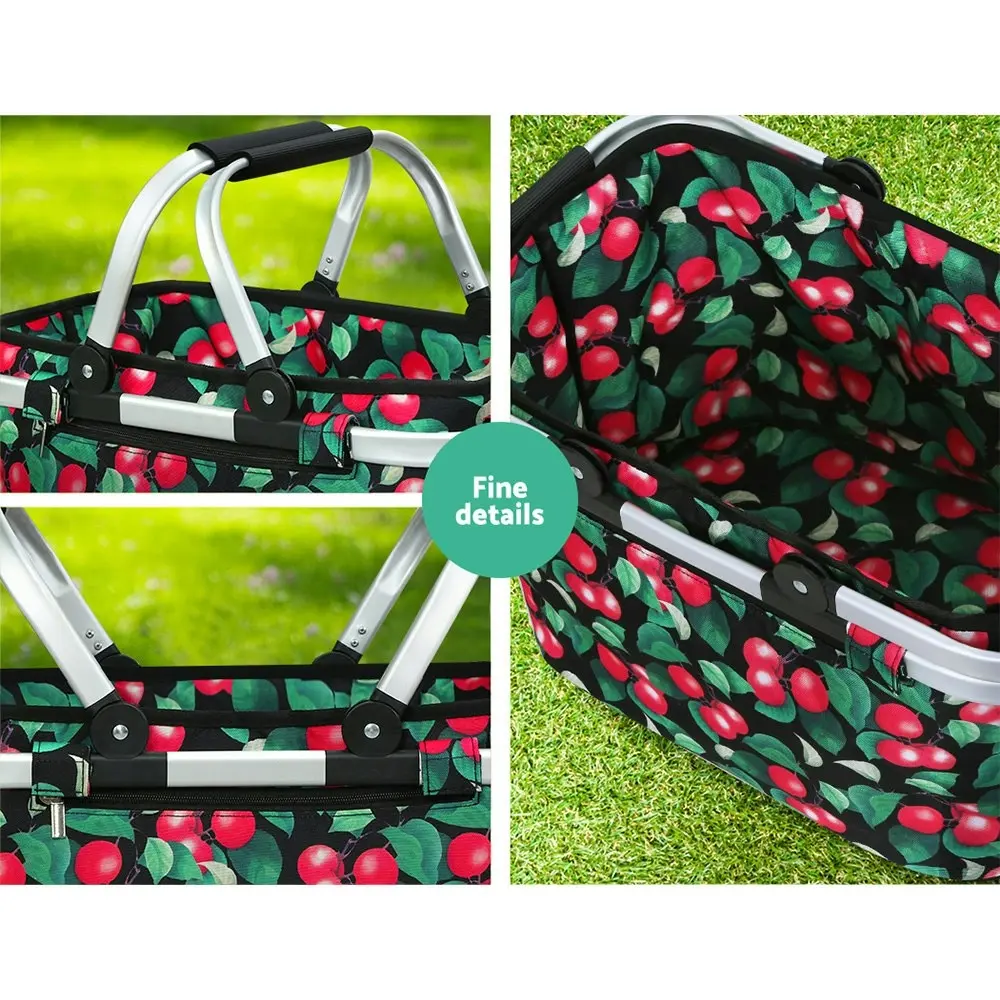 Alfresco Picnic Basket Folding Bag Hamper Food Storage Insulated