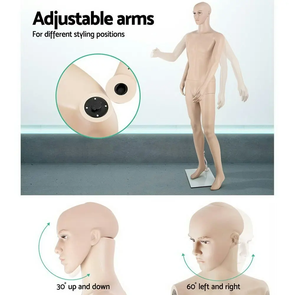 Embellir Male Mannequin Full Body Display Clothes Dummy Model Dressmaking Torso