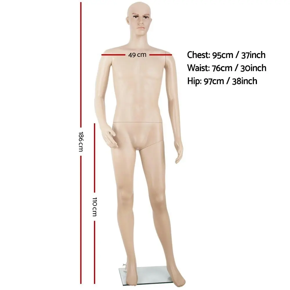 Embellir Male Mannequin Full Body Display Clothes Dummy Model Dressmaking Torso