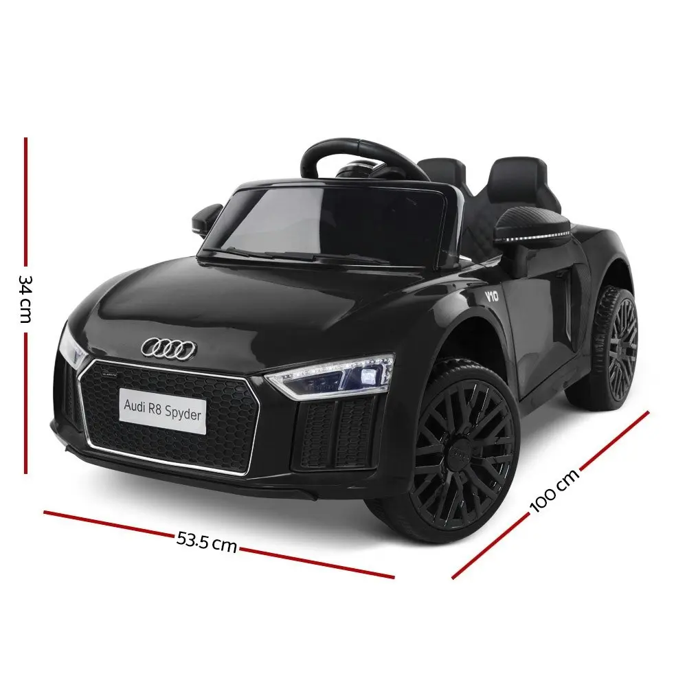 Kids Ride On Car Audi Licensed R8 Battery Electric Toy Black Remote 12V Cars