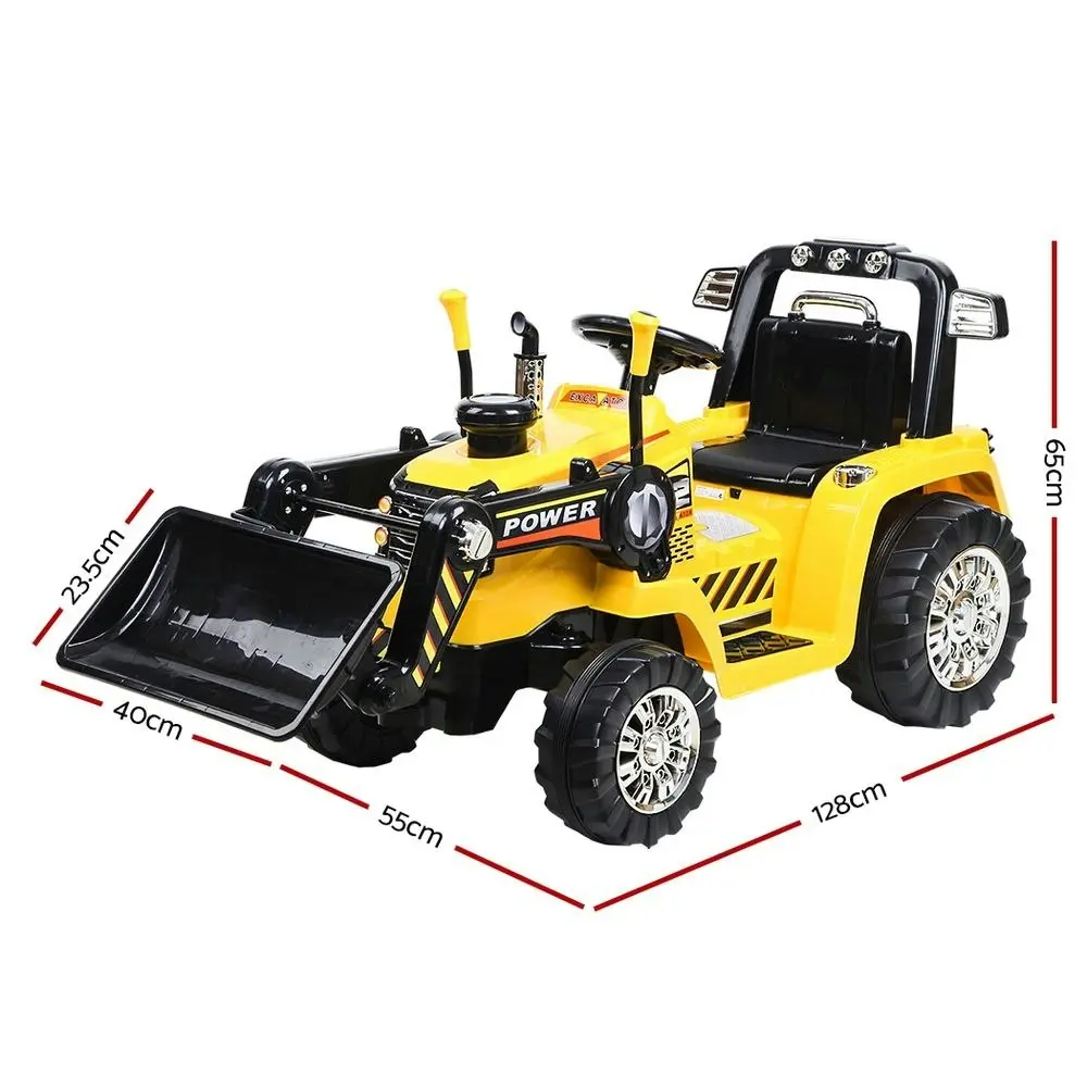 Rigo Kids Electric Ride On Car Bulldozer Digger Loader Remote 6V Yellow